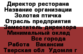 Директор ресторана › Название организации ­ Золотая птичка › Отрасль предприятия ­ Заместитель директора › Минимальный оклад ­ 50 000 - Все города Работа » Вакансии   . Тверская обл.,Удомля г.